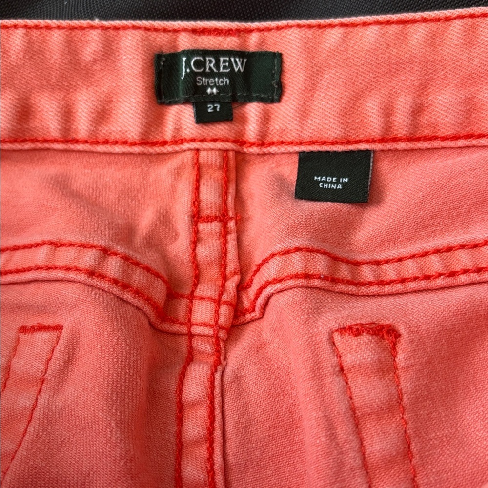 J. Crew Factory Toothpick Skinny Jeans Coral Pink Size 27 Ankle - Picture 7 of 8